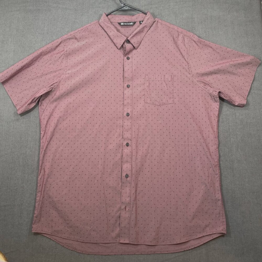 Travis Mathew Mens Patterned Button-Up Short-Slee… - image 1